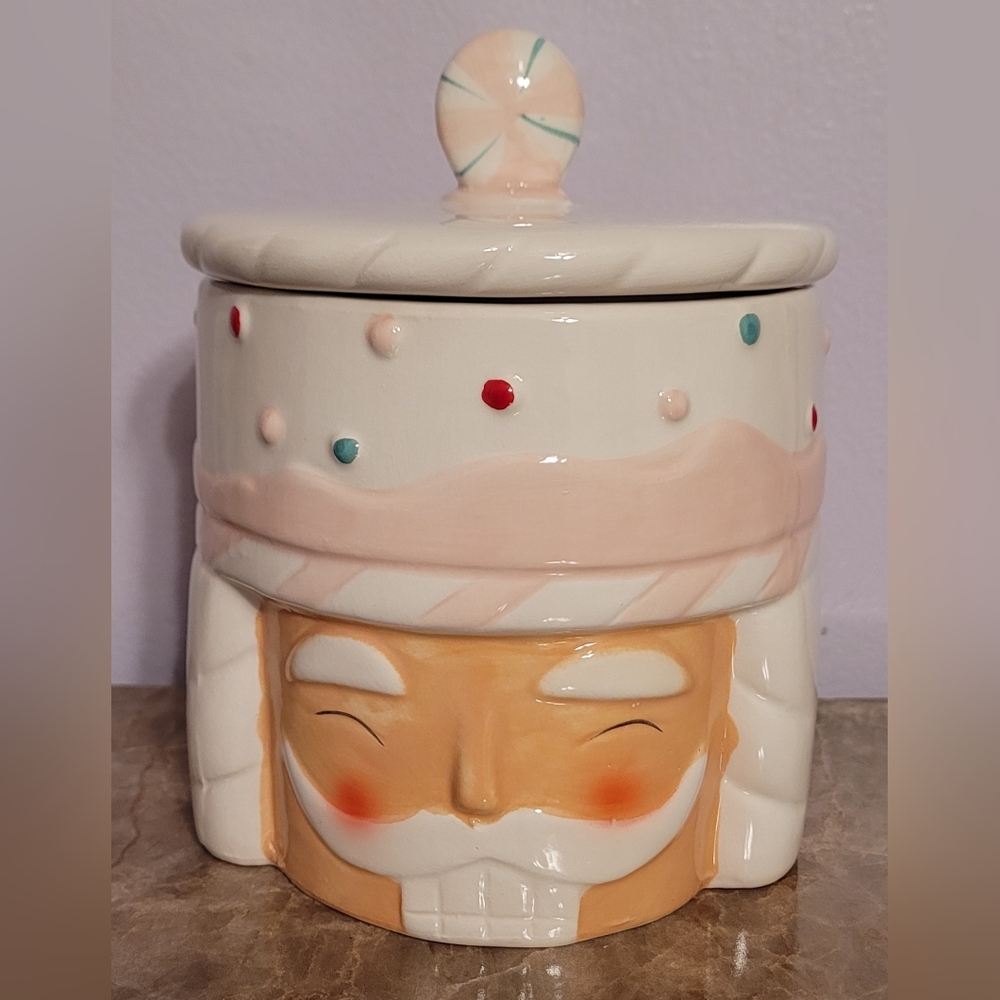 Nutcracker Head Cookie Jar/ Canister from 10 Strawberry Street